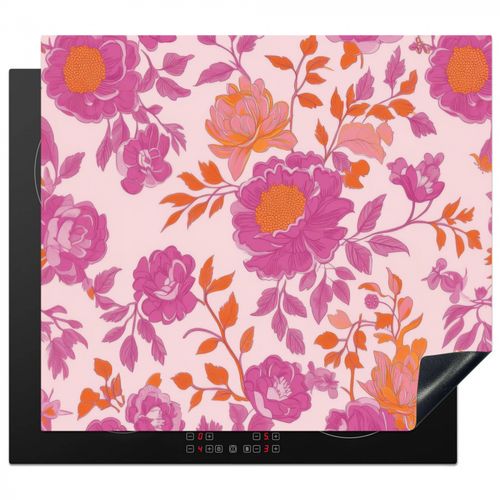Protezione piano induzione - Motivo floreale - Rosa - Arancione - Fiori