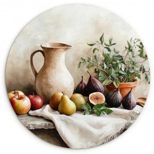 Quadro rotondo - Frutta - Erbe - Rurale