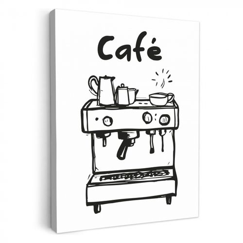 Dipinti su tela - Illustrazione - Caffè - Macchina per il caffè - Tazze