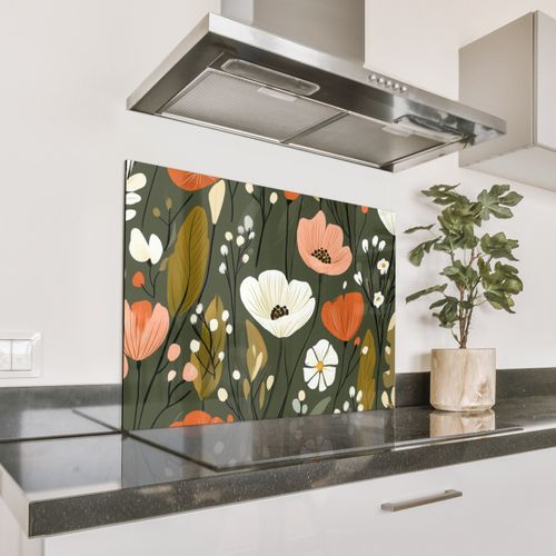 Parafango in alluminio - Fiori - Illustrazione - Verde