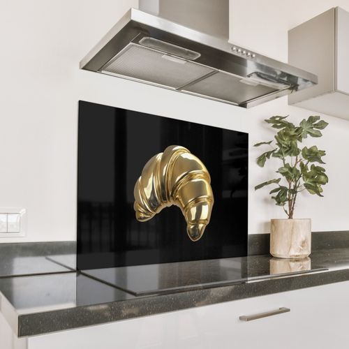 Parafango in alluminio - Croissant - Pane - Oro - Nero