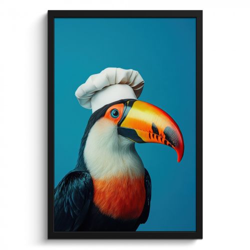 KitchenYeah - Cucina - Cornice per foto - Tucano - Pappagallo - Uccello - Cappello da cuoco
