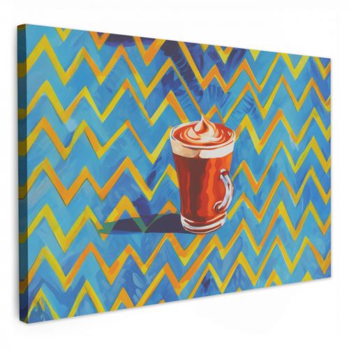 Dipinti su tela - Tazza - Caffè - Zigzag - Panna montata