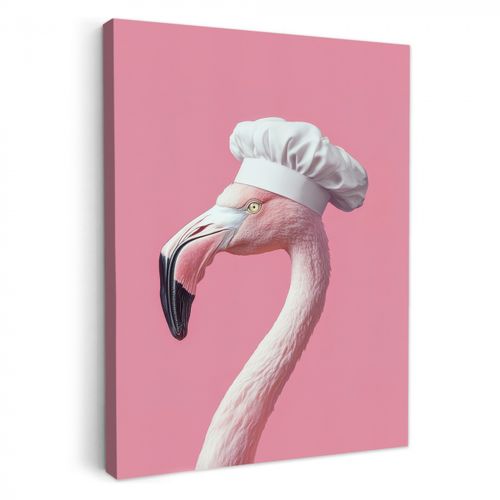 Dipinti su tela - Flamenco - Rosa - Gorro de cocinero - Ave