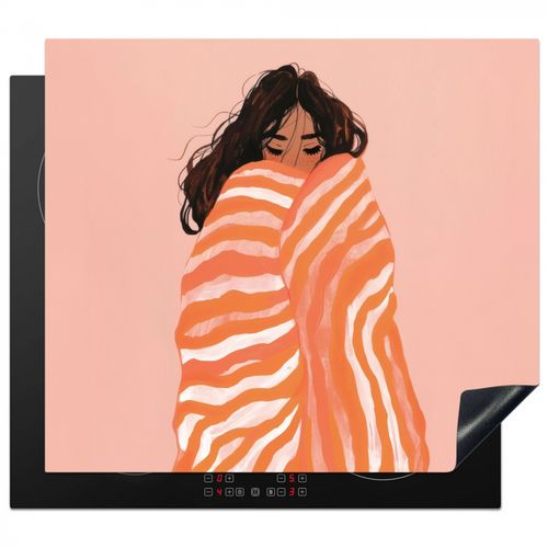 Protezione piano induzione - Ragazza - Coperta - A righe - Arancione