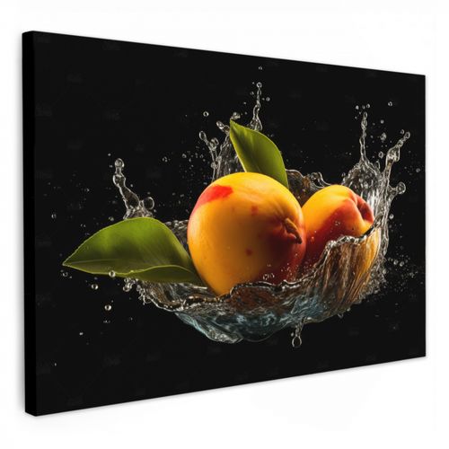 Dipinti su tela - Mango - Frutta - Acqua - Nero - Foglie