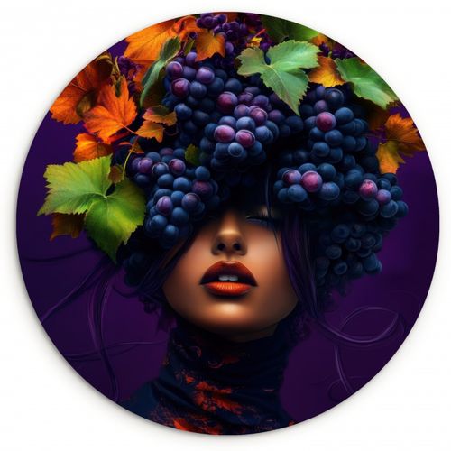 Quadro rotondo - Donna - Viola - Uva