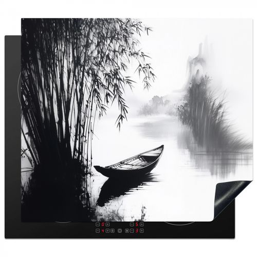 Protezione piano induzione - Barca - Fiume - Bambù - Bianco