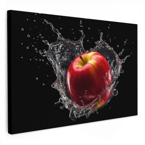 Dipinti su tela - Mela - Rosso - Acqua - Nero - Frutta