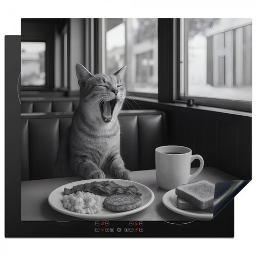 Protezione piano induzione - Gatto - Caffè - Pane - Nero