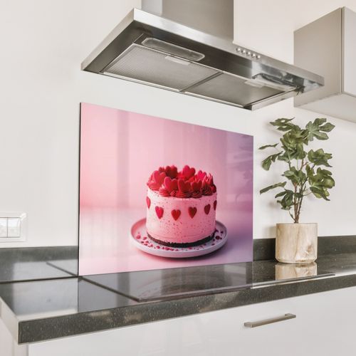 Parafango in alluminio - Torta - Cuore - Rosa