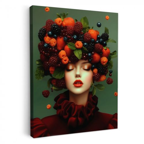 Dipinti su tela - Femmina - Fragole - Lamponi - More - Frutti di bosco