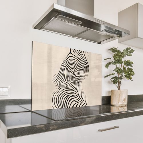 Parafango in alluminio - Linee - Astratte - Ondulate - Nero