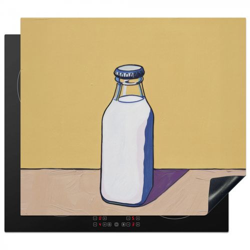 Protezione piano induzione - Bicchieri - Bottiglia - Illustrazione - Latte