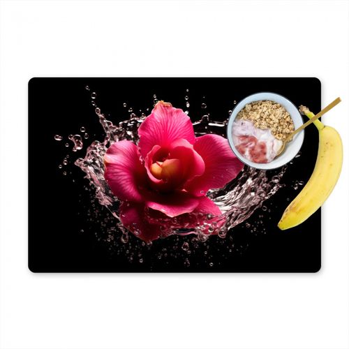 Tovagliette - Fiori - Rosa - Acqua - Nero - Botanica - Natura