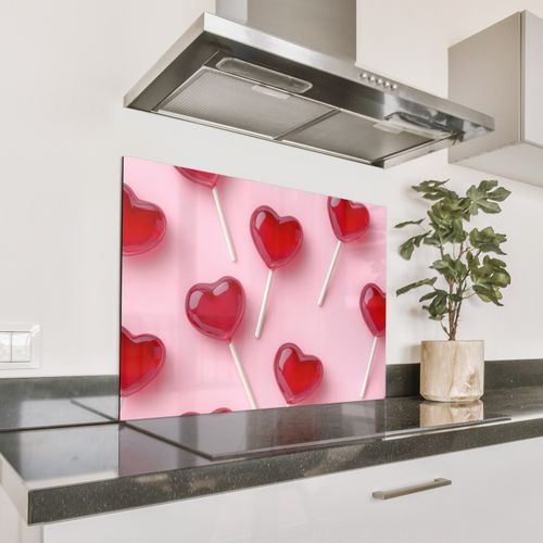 Parafango in alluminio - Lecca-lecca - Cuori - Rosa
