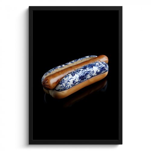 KitchenYeah - Cucina - Cornice per foto - Hot dog - Porcellana - Blu Delft - Cibo