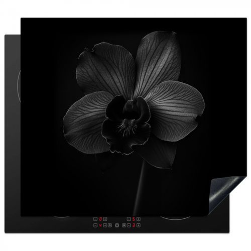 Protezione piano induzione - Nero - Fiore - Orchidea