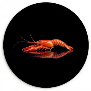 Quadro rotondo - Cancro - Arancione - Nero - Impressionante