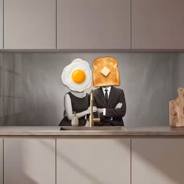 Schienale cucina - Colazione - Coppia - Uovo - Pane