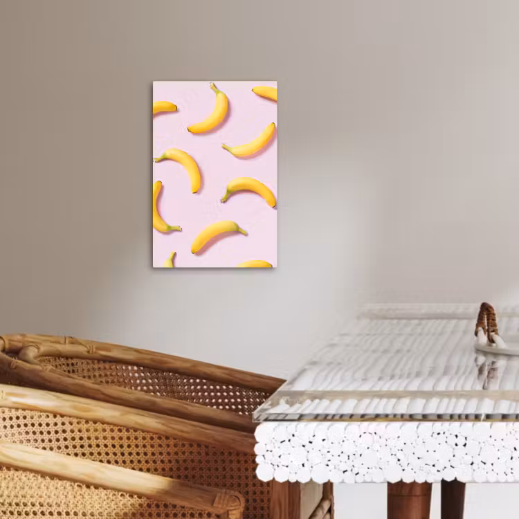 Dipinti su tela - Curva gialla su rosa — 2