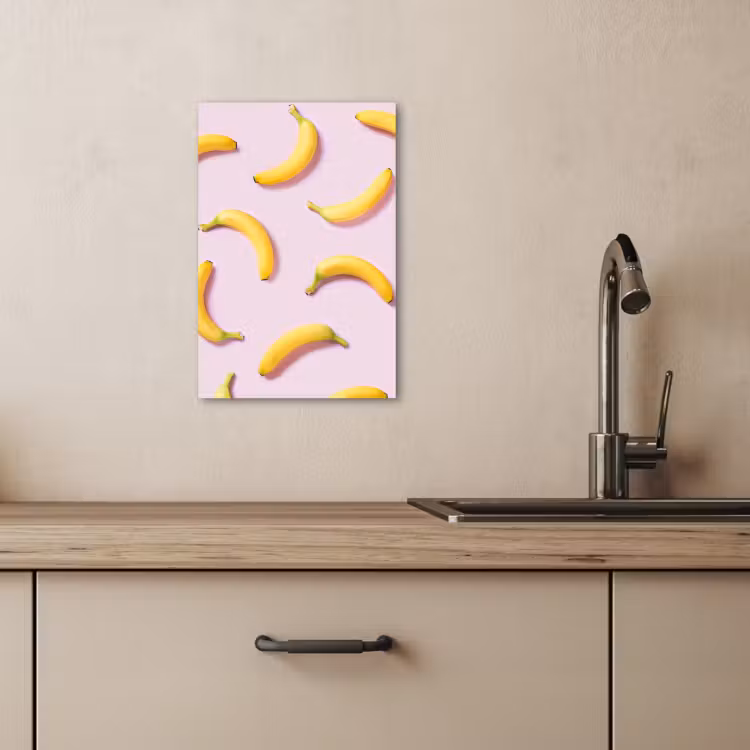 Dipinti su tela - Curva gialla su rosa — 3