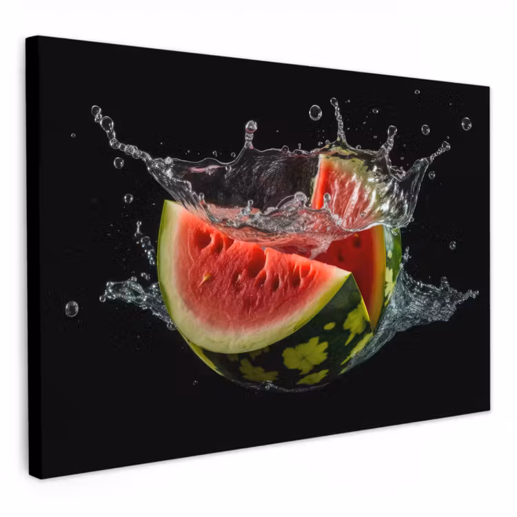Dipinti su tela - Anguria - Nero - Acqua - Frutta - Melone — 1