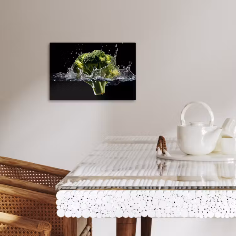 Dipinti su tela - Broccoli - Verde - Acqua - Nero — 4