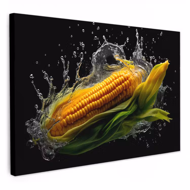 Dipinti su tela - Mais - Ortaggi - Piante - Nero - Acqua — 1