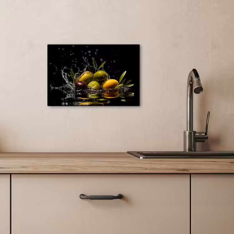 Dipinti su tela - Olive - Verde - Acqua - Nero — 3