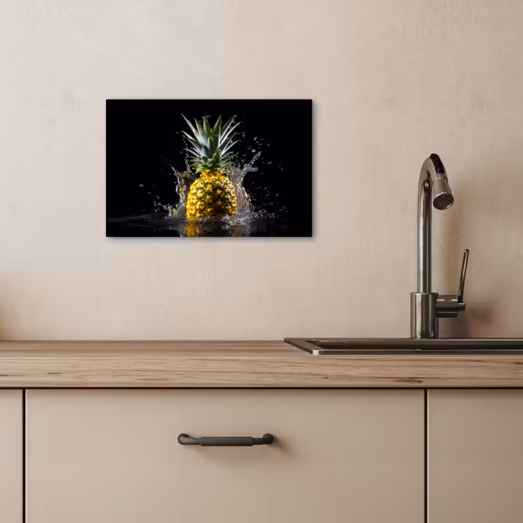 Dipinti su tela - Ananas - Frutta - Acqua - Piante - Nero — 4