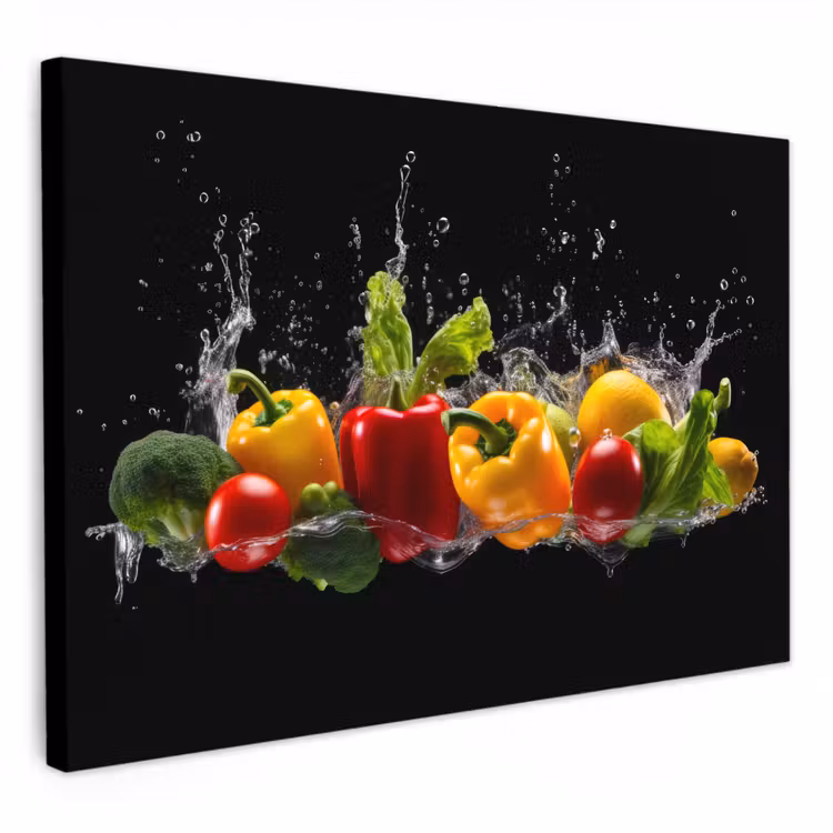 Dipinti su tela - Peperone - Acqua - Vegetale - Nero — 1