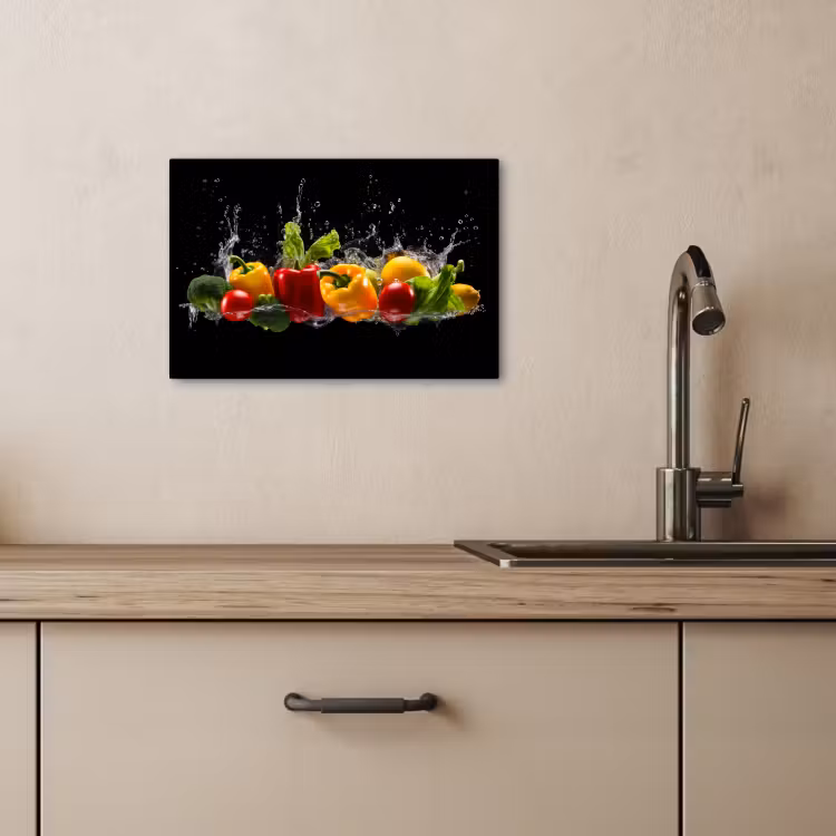 Dipinti su tela - Peperone - Acqua - Vegetale - Nero — 3