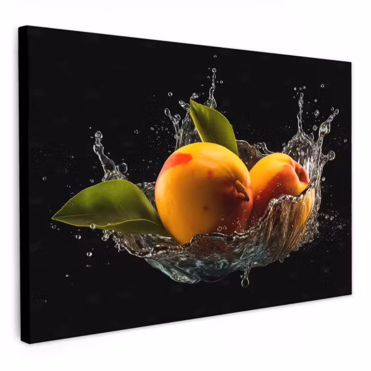 Dipinti su tela - Mango - Frutta - Acqua - Nero - Foglie — 1