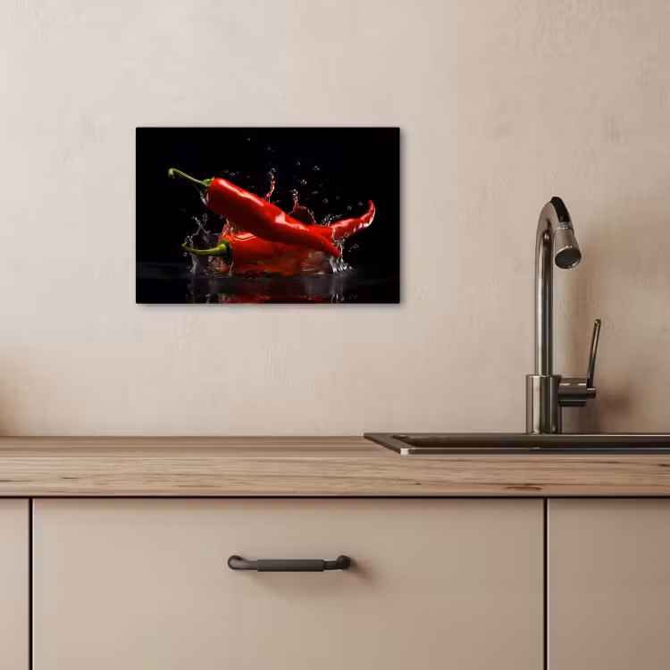 Dipinti su tela - Pepe - Rosso - Nero - Acqua - Vegetale — 4