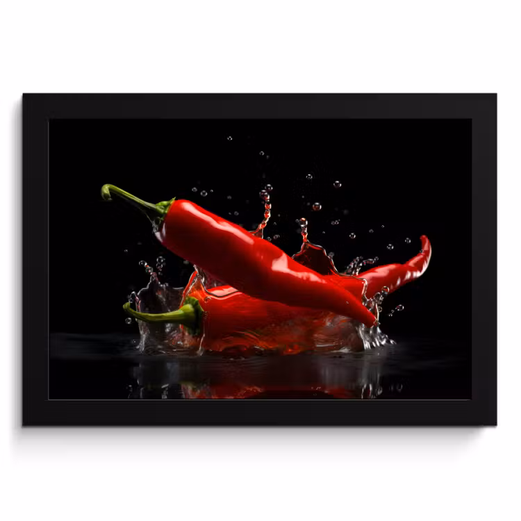 KitchenYeah - Cucina - Cornice per foto - Pepe - Rosso - Nero - Acqua - Vegetale — 1