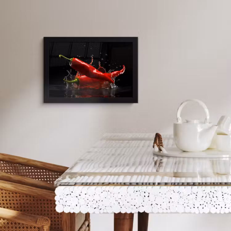 KitchenYeah - Cucina - Cornice per foto - Pepe - Rosso - Nero - Acqua - Vegetale — 3