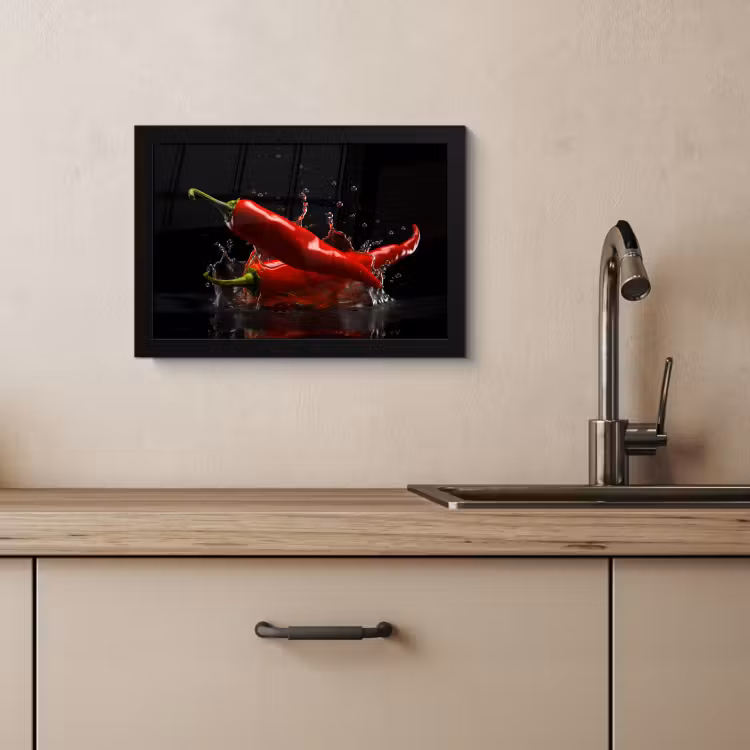 KitchenYeah - Cucina - Cornice per foto - Pepe - Rosso - Nero - Acqua - Vegetale — 4