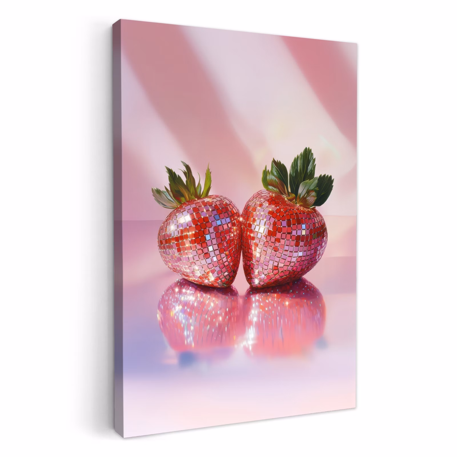 Dipinti su tela - Disco - Frutta - Glitter - Fragola — 1