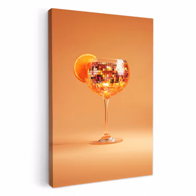 Dipinti su tela - Bevanda - Arancione - Glitter - Disco — 2