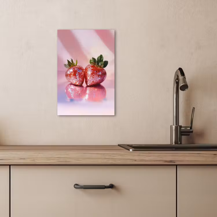 Dipinti su tela - Disco - Frutta - Glitter - Fragola — 3