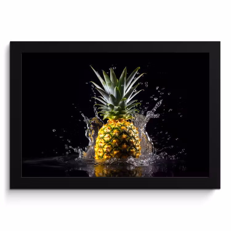 KitchenYeah - Cucina - Cornice per foto - Ananas - Frutta - Acqua - Piante - Nero — 1