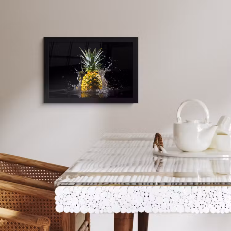 KitchenYeah - Cucina - Cornice per foto - Ananas - Frutta - Acqua - Piante - Nero — 3