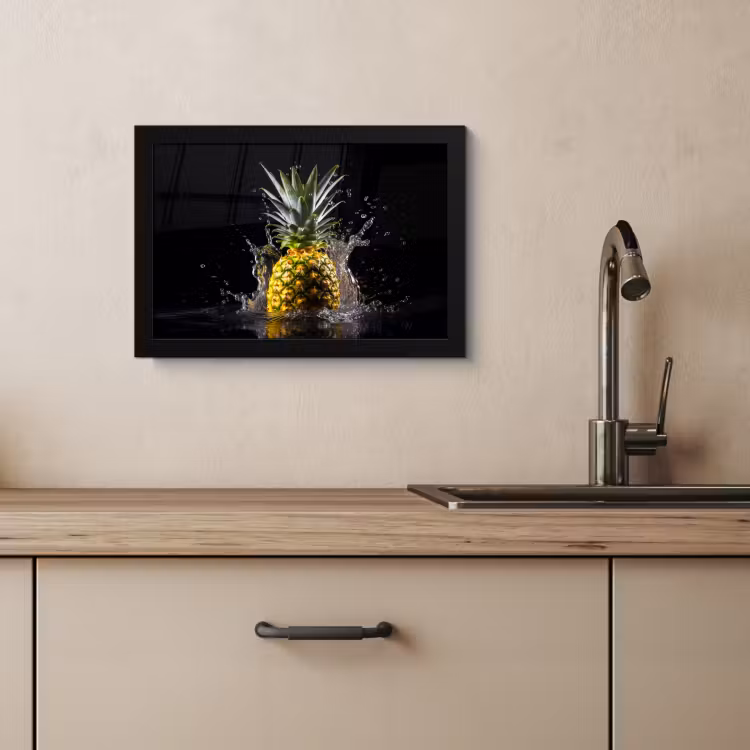 KitchenYeah - Cucina - Cornice per foto - Ananas - Frutta - Acqua - Piante - Nero — 4