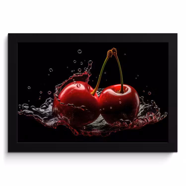 KitchenYeah - Cucina - Cornice per foto - Ciliegia - Rosso - Frutta - Acqua - Nero — 1