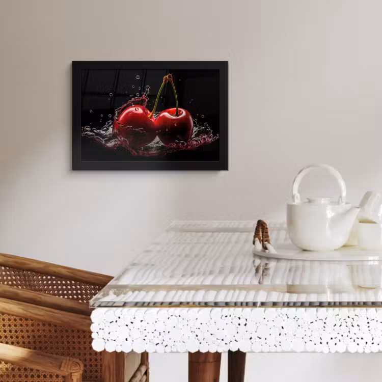 KitchenYeah - Cucina - Cornice per foto - Ciliegia - Rosso - Frutta - Acqua - Nero — 2