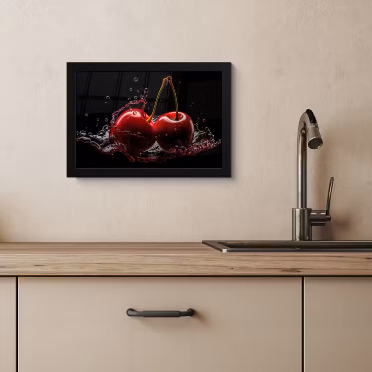 KitchenYeah - Cucina - Cornice per foto - Ciliegia - Rosso - Frutta - Acqua - Nero — 4