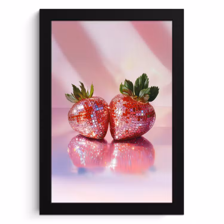 KitchenYeah - Cucina - Cornice per foto - Disco - Frutta - Glitter - Fragola — 1