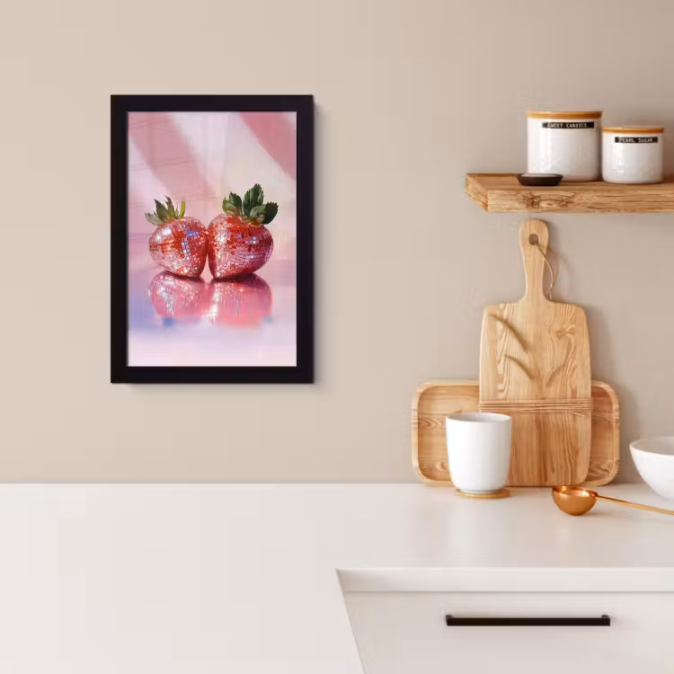KitchenYeah - Cucina - Cornice per foto - Disco - Frutta - Glitter - Fragola — 2