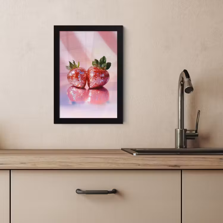 KitchenYeah - Cucina - Cornice per foto - Disco - Frutta - Glitter - Fragola — 3